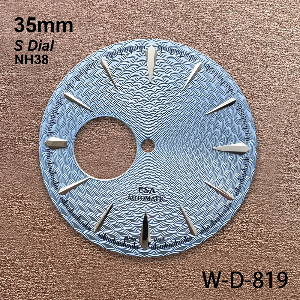 Esfera de cóctel hueca con logotipo S de 35mm, adecuada para movimiento NH35/NH38, accesorios de modificación de reloj con esfera gradiente de alta calidad