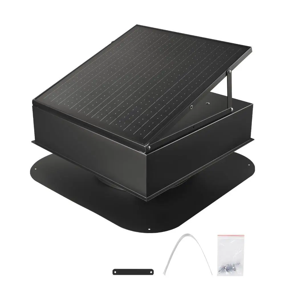 

Solar Attic Exhaust Fan 35W with Smart Thermostat Quiet Brushless DC Motor Energy Efficient Roof Ventilation System