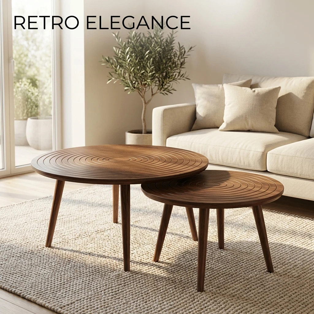 #Modern Two-piece Design, Coffee Table,, Easy To Clean, Durable, Household Living Room Furniture