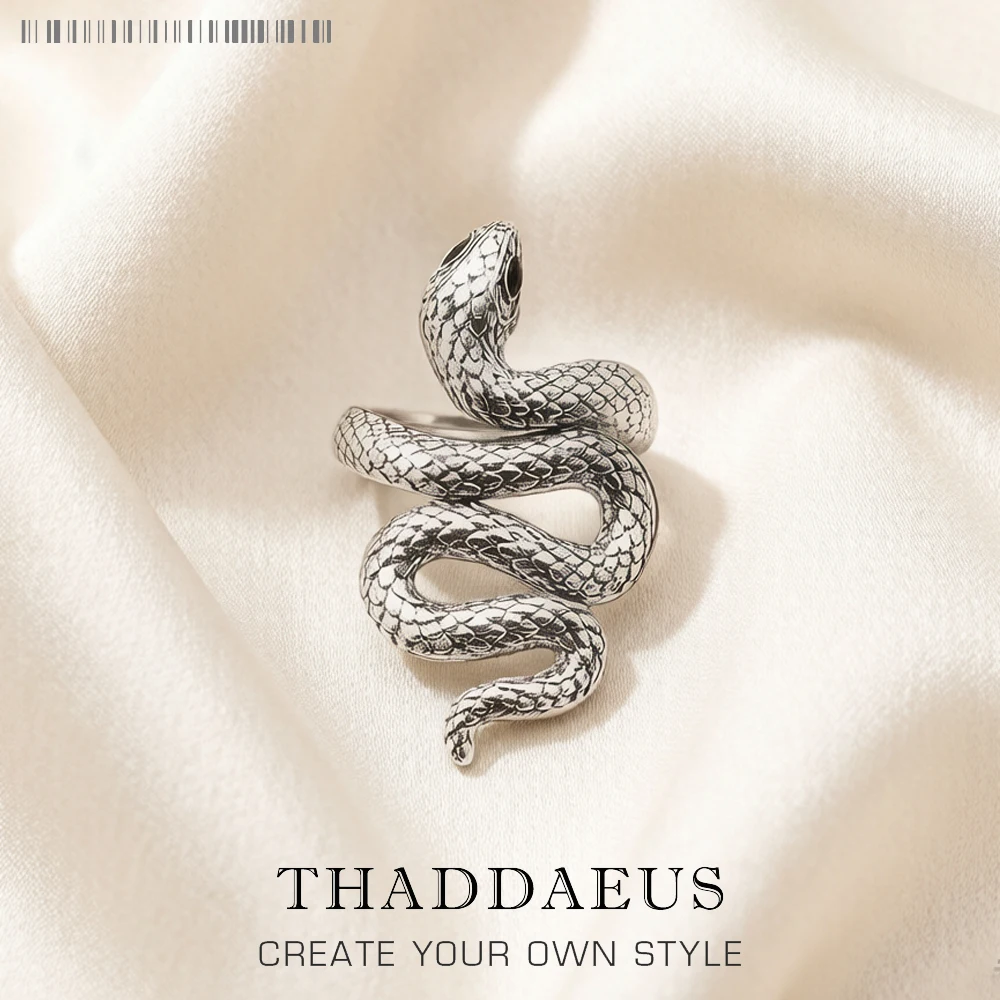 Ring Blackened Snake,Europe Style Glam Fine Jewerly For Women Gift In 925 Sterling Silver