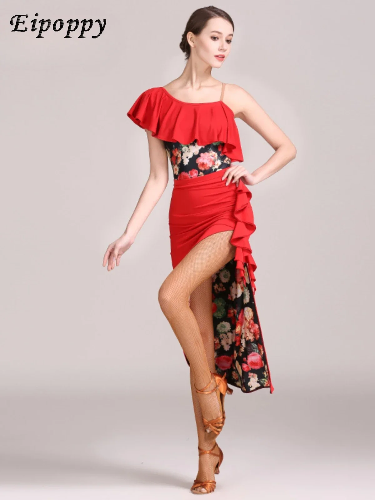 Gonna a doppio strato in composito estivo con cinturino gonna da ballo latino