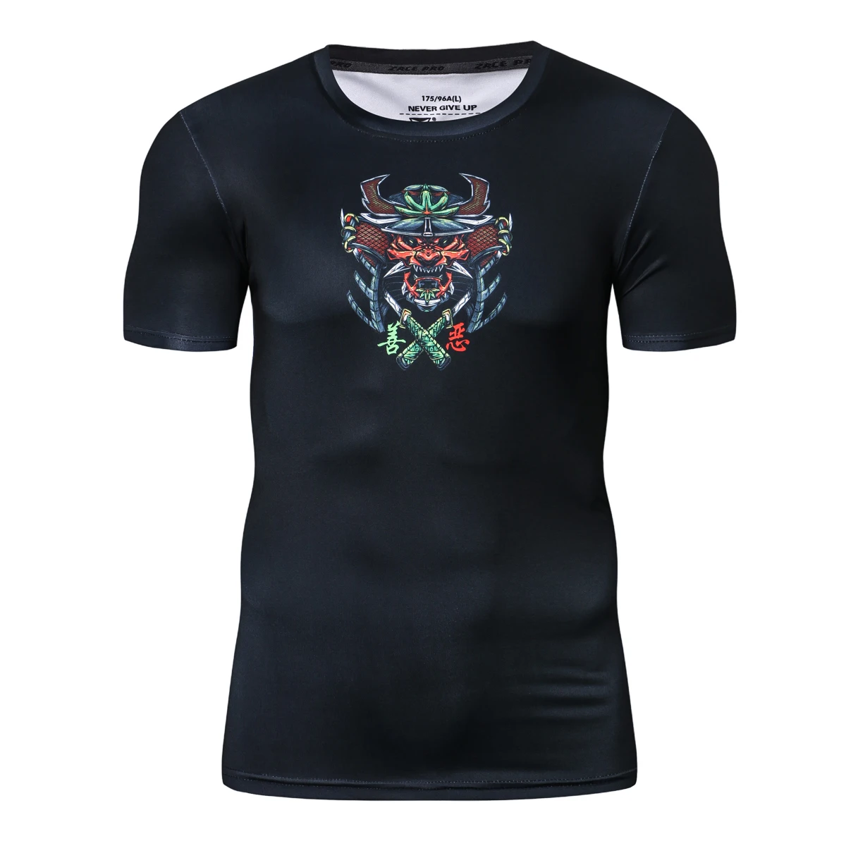 

Men's Short Sleeve T-Shirt Compression Shirt Chinese Character Print Men's Tops Summer Breathable Running Shirt Gym Clothes