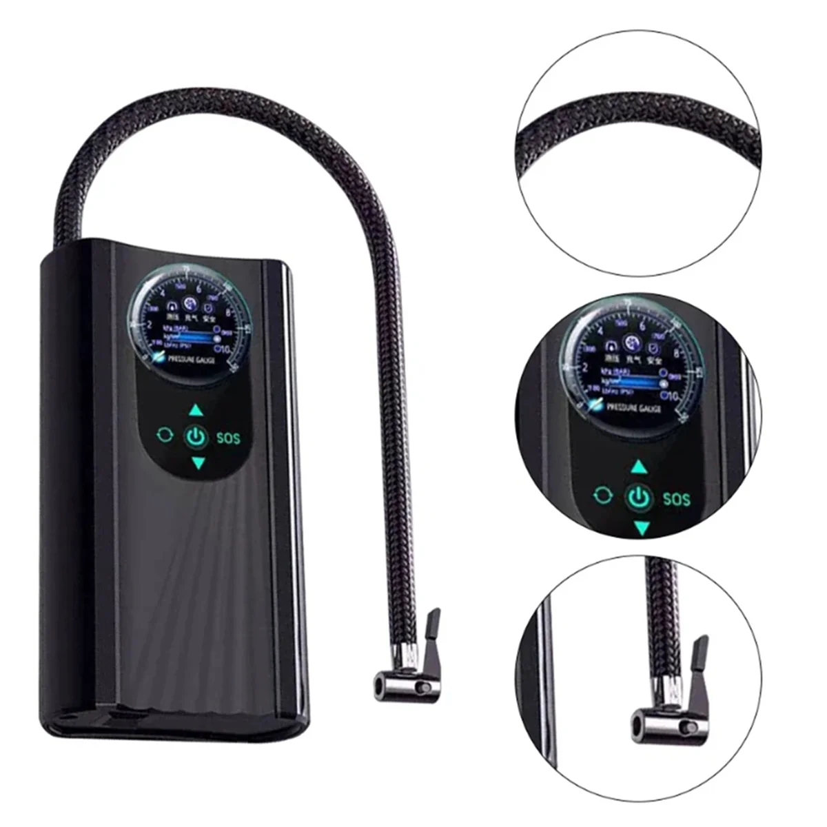 منفاخ إطارات السيارة 12 فولت، ضاغط هواء كهربائي عالي الدقة، ضاغط هواء تلقائي سريع النفخ للسيارات ST