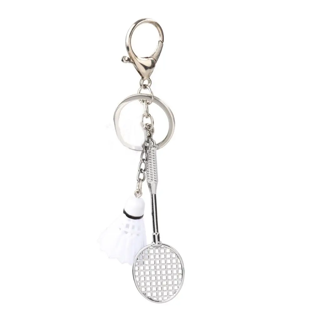 1PCS Cute Jewelry DIY Charm Gifts Sports Key Ring Keyfob Badminton Racket Key Chain Key Holder Badminton Pendant Keyring