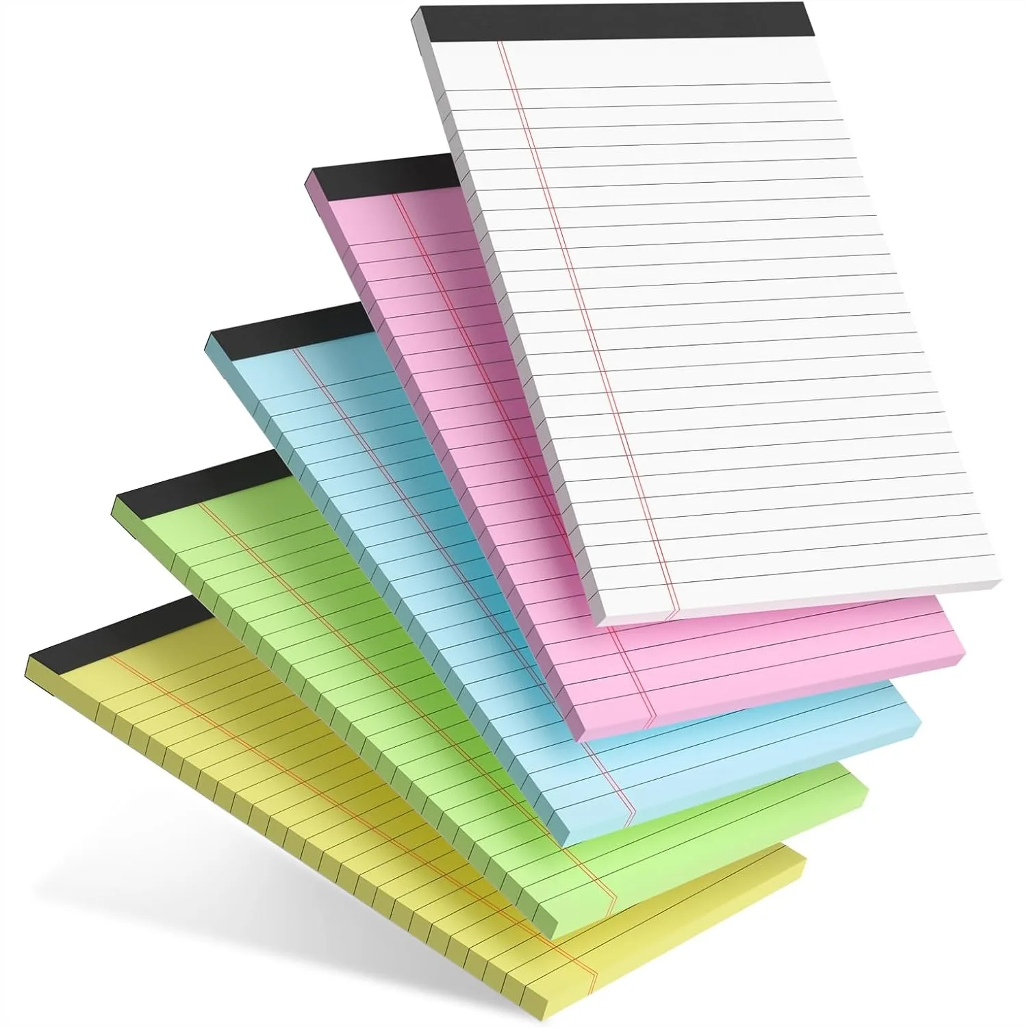 

5 Pcs Small Note Pads 5x8 Inch College Ruled Legal Pads Color Notepads 5 Pack Study Back Writing Pads 5 x 8 Perforated Narrow Ruled Pads of Paper for School Office Supplies 30 Sheets Per Pack