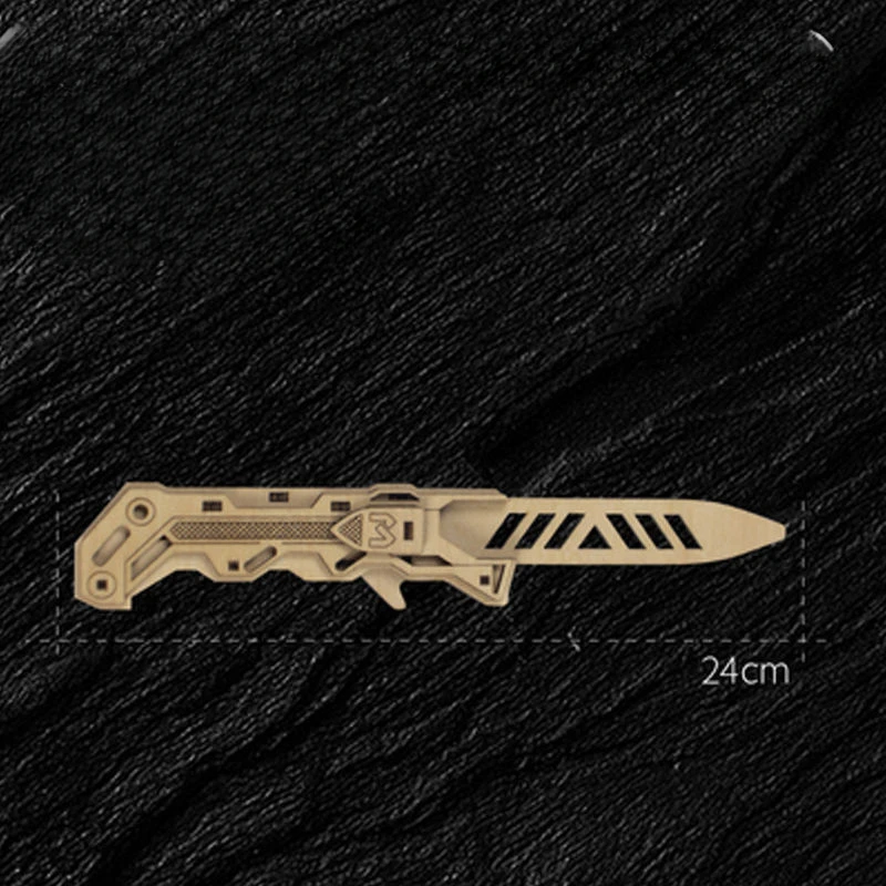 Wooden Puzzle Butterfly Knife Folding Knife 3d Three-dimensional Model Puzzle Assembly Cool Gift with A Sense of Achievement