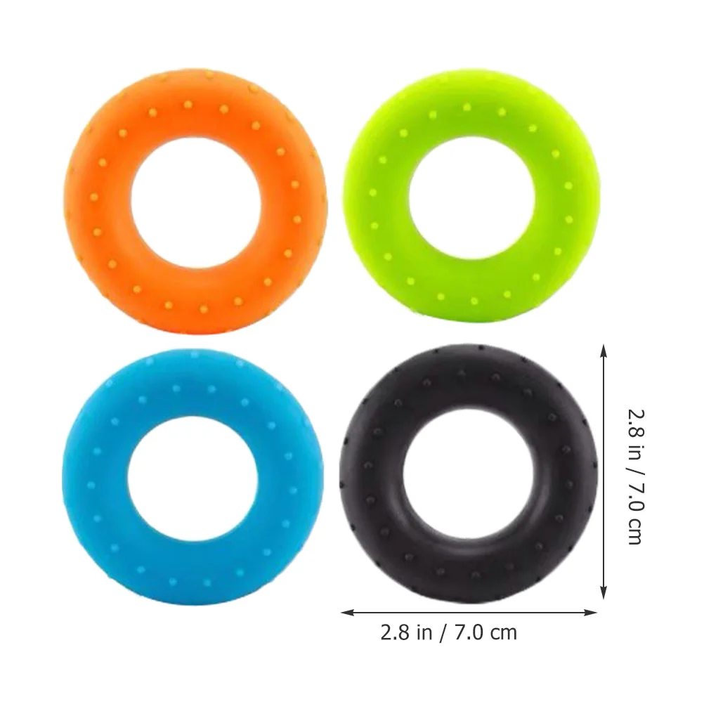 

4Pcs Silicone Hand Exercisers Grip Strength Rings Muscle Training Tool for Fitness Therapy Finger Hand Forearm Strength
