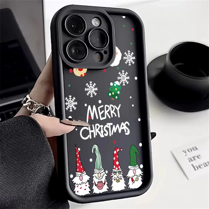 Christmas New Year Soft TPU Phone Case For iPhone 16 15 14 13 12 11 Pro Max 7 8 16 Plus XS X XR SE Shockproof Bumper Back Cover