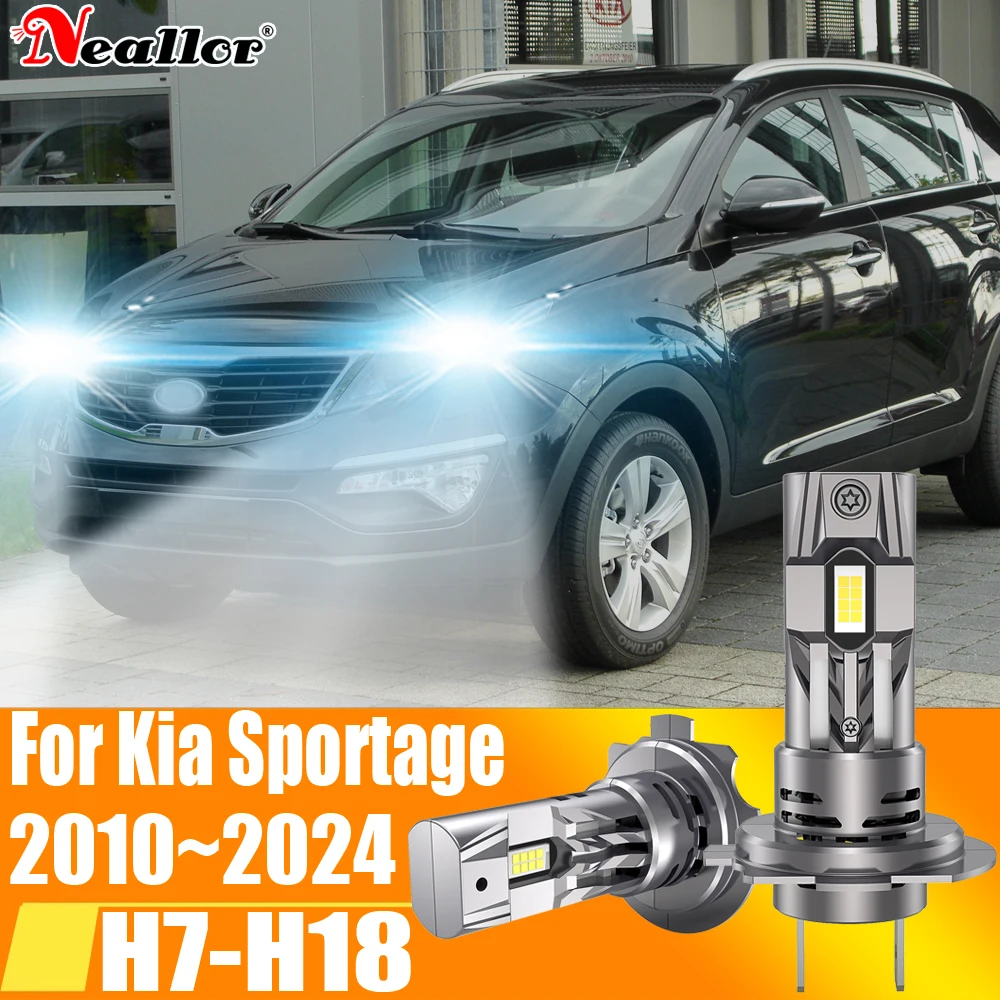 

2x High Power H7 Led Headlight Canbus No Error H18 Car Bulb 6000K White Light Moto Diode Lamp 12v 55w For Kia Sportage 2010~2024