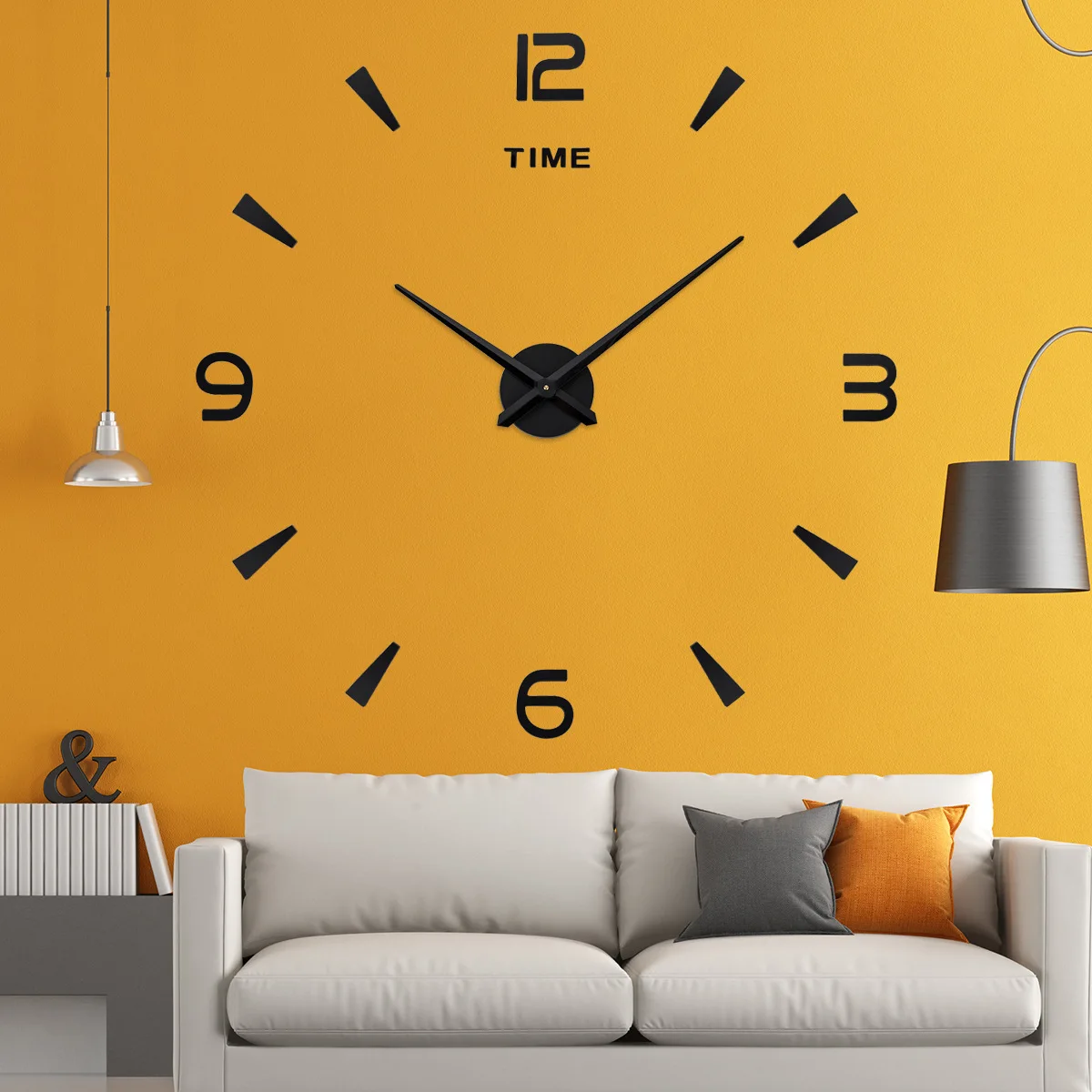 

Creative DIY 3D Stereoscopic Wall Sticker Clock, European Simple Large Clock, Living Room Study Wall Clock, 40cm