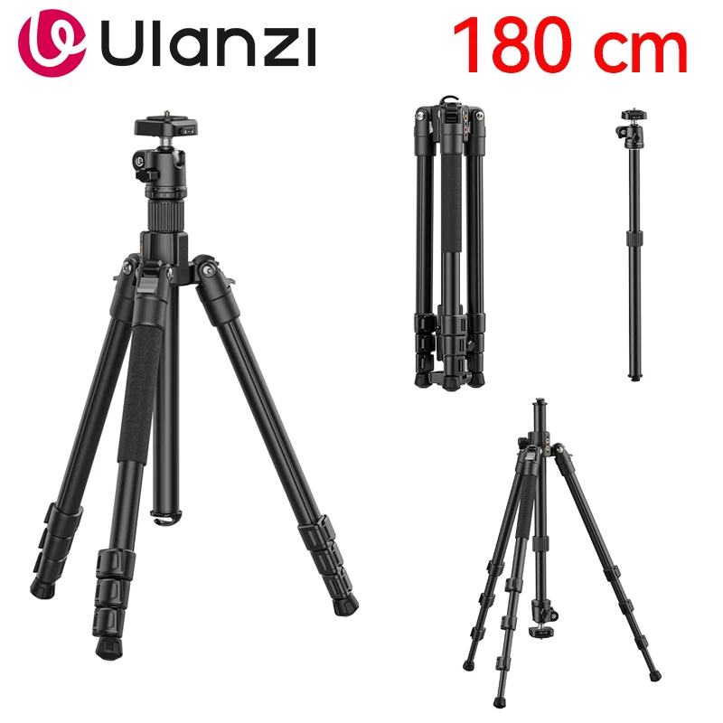 Tripé universal portátil para fotografia Ulanzi 180CM para câmera de telefone com 360 °   Placa de liberação rápida Pan para DSLR Canon Sony
