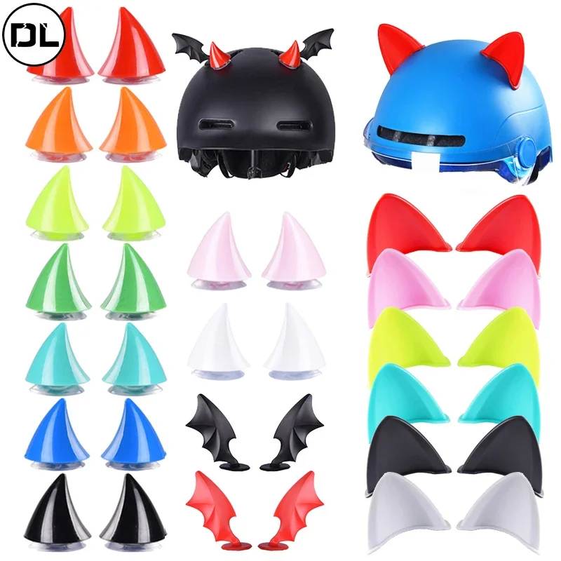 2pcs Universal Helmet Cat Ears Decoration Moto Electric Car Driving Styling Cute Cat Ears Stickers Decor Helmet Accessories