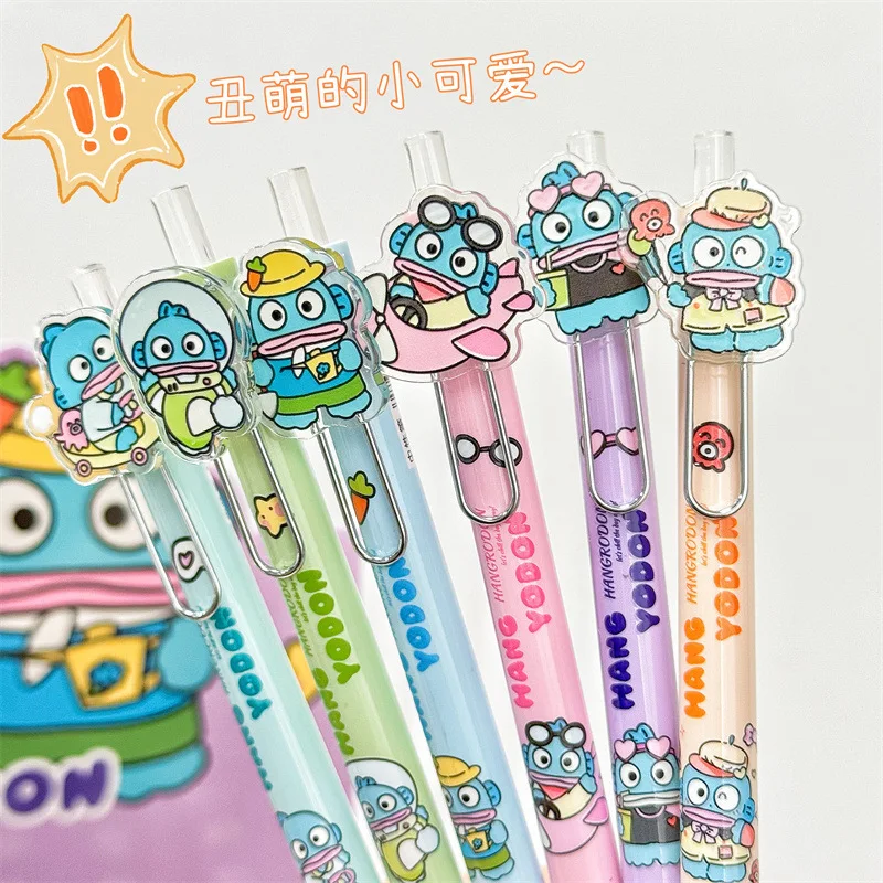 36pcs New Sanrio Hangyodon Patch Press Gel Pen Cute Cartoon Student Writing Pen Kids Stationery Kids Gift