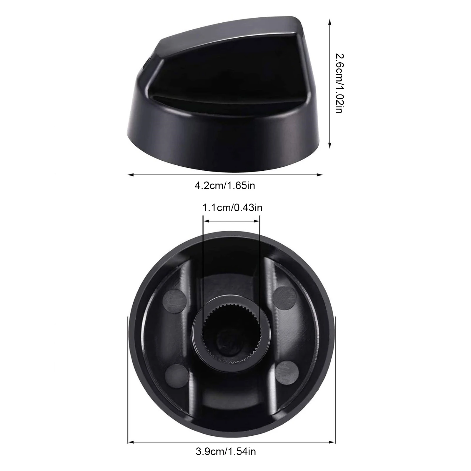 Universal Gas Stove Knob Replacement Set ABS Control Knobs with 6mm 8mm Adapters for Oven Range Cooktop White Switch Handle
