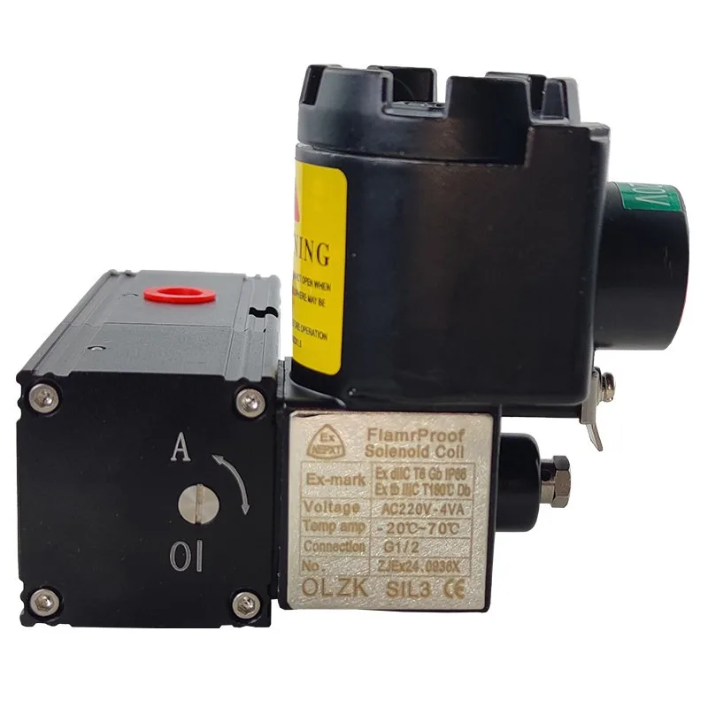 OLZKM09 integrated two-position five-way flameproof intrinsic  safe solenoid valve 24V CT6 electrical interface NPT1 2EX
