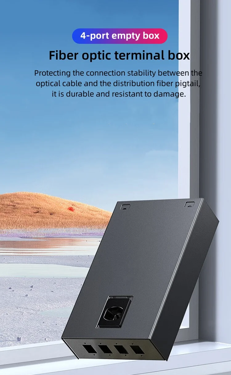 3PCS Desktop And Wall-Mounted SC LC Equipped Empty 4 Ports Enclosure Fiber Optical Terminal Box
