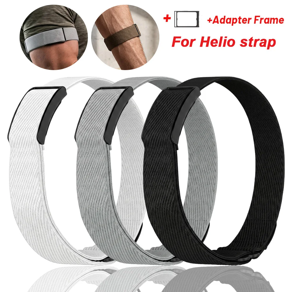 ArmStrap+Adapter Frame For Amazfit Helio Adjustable Nylon Breathable Sport Band for Fitness Tracker Loop Replacement Bicep Strap