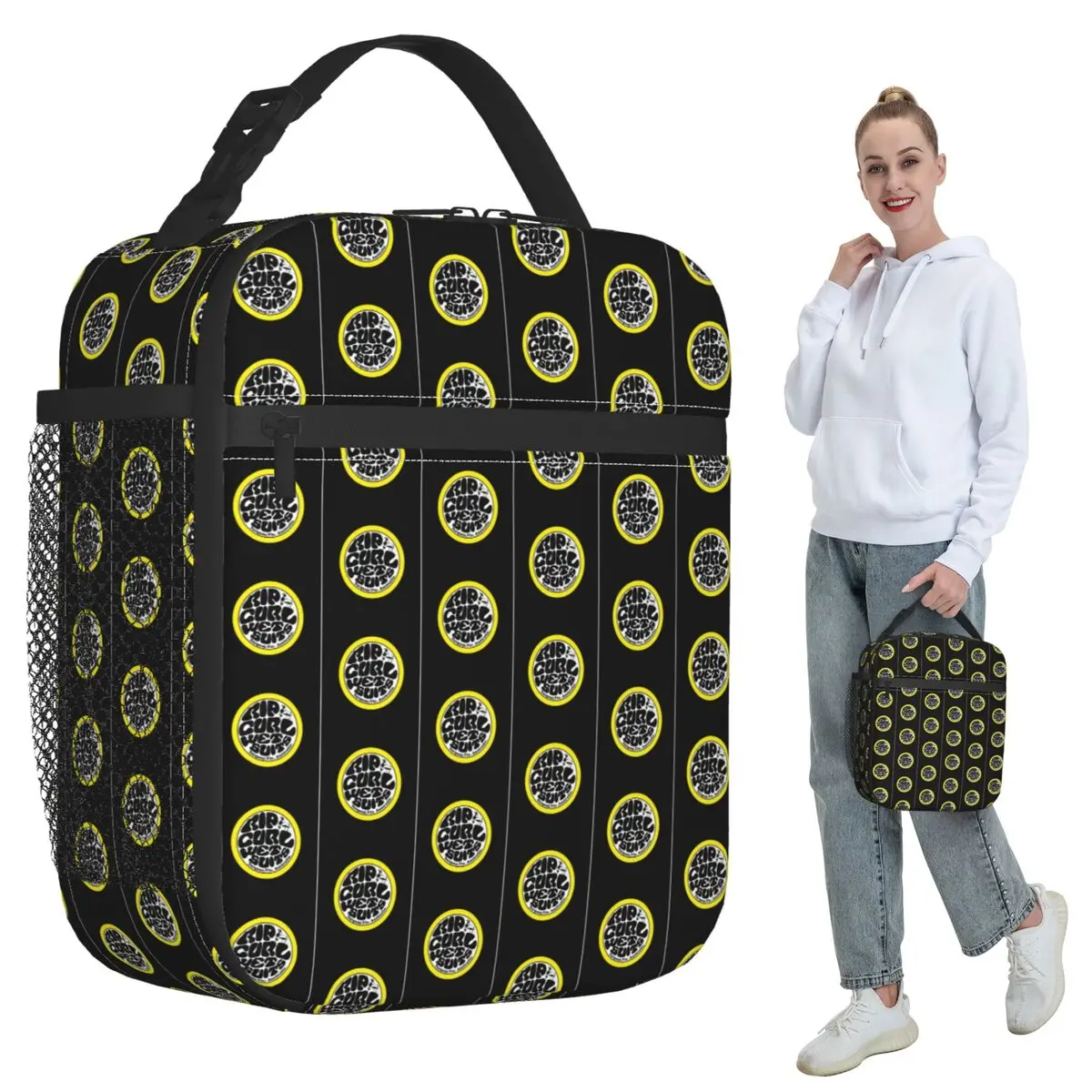 

Classic Rip Curl Throw Pillow Insulated Lunch Bag for Women Office Cooler Thermal Food Box Tote Leakproof Lunch Boxes Container