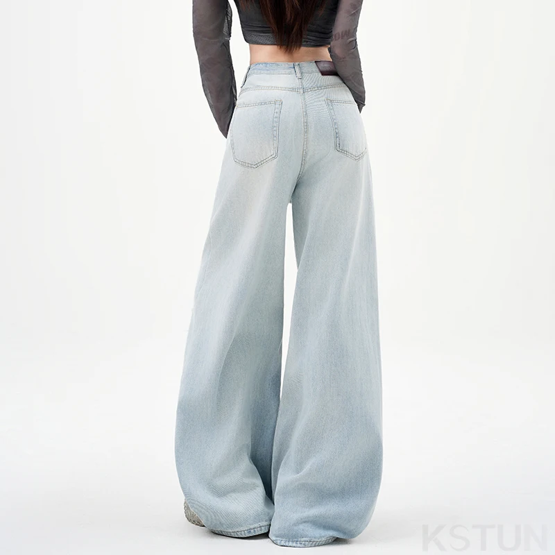 جينز نسائي صيفي متعثر موضة 2026 من KSTUN جينز هيب هوب ممزق بأرجل واسعة ملابس خروج مفرغة بنطال بتصميم مرسوم للفتيات الساخن #5