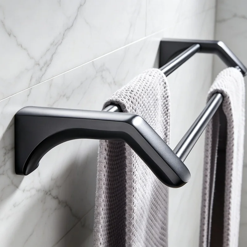 Black Plated Wall Mounted Stainless Steel Double Towel Bars Bathroom Towel Hanger Bathroom Accessories Towel Rack