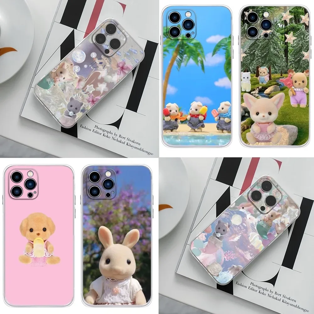 Funda T-Ternurines S-Sylvanian Phone Case For iPhone 16,15,14,13,12,11 Plus,Pro,Max,XR,XS,X,SE,Mini Transparent Silicone