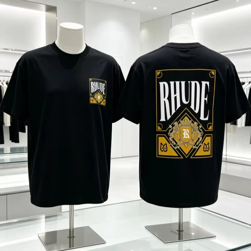 2026Y2K Neues RHUDE Unisex-T-Shirt, Geeignet für Alle Jahreszeiten, Bequem und Lässig, Einfaches T-Shirt mit Aufdruck – Detail 6