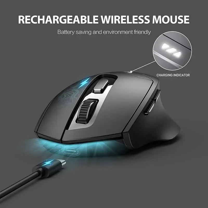 INPHIC DR01 Wireless Bluetooth Mouse Rechargeable Office Lightweight Portable Three-mode Laptop IPad  Universal Ergonomic Mouse