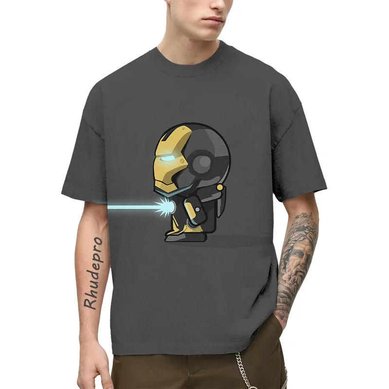 Футболки Miniso «Человек-паук» Железный человек Капитан Америка уличная одежда с 3D принтом для мужчин и женщин повседневная модная футболка большого размера детские футболки топы