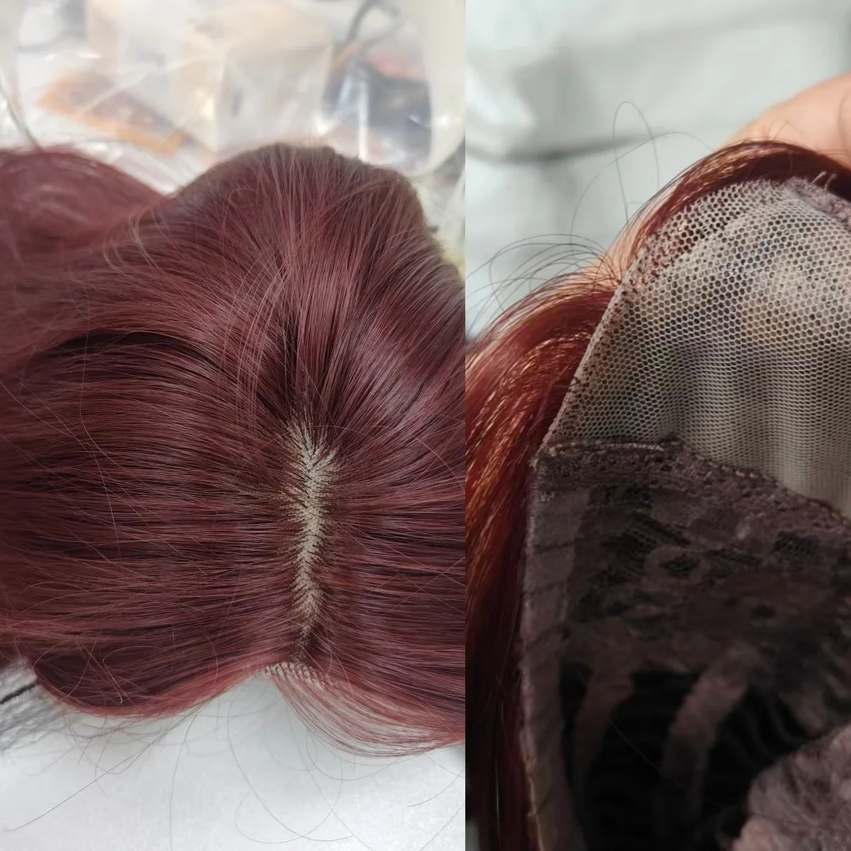 Red Wig Long Straight Lace Front Wig for Woman Nature Synthetic Lace Wigs for Cosplay Daily Use Heat Resistant Headband Wigs