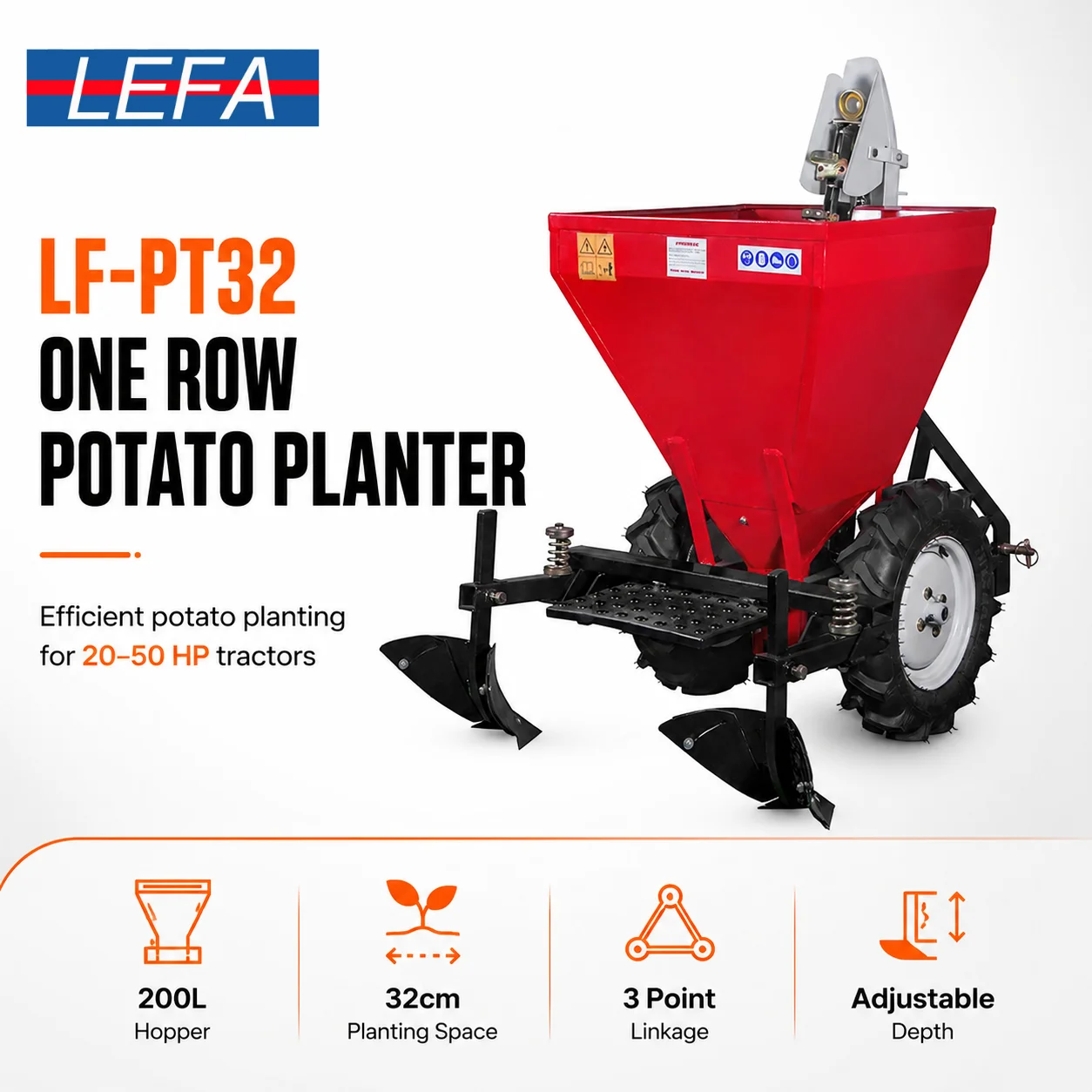【Hot】Hot Sale Tractor Machine 3 Point PTO Use One Row Potato Planter Seed Seeding Machine Screw