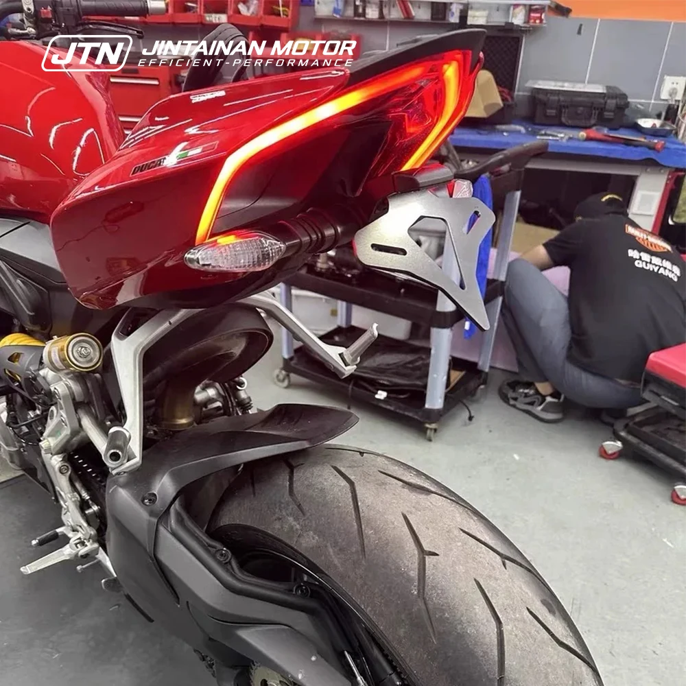 JTN PANIGALE V2 V4 License Plate Holder Motorcycle LED Rear Short Tail Stock License STREETFIGHTER V2 V4 2018-2026+ For DUCATI