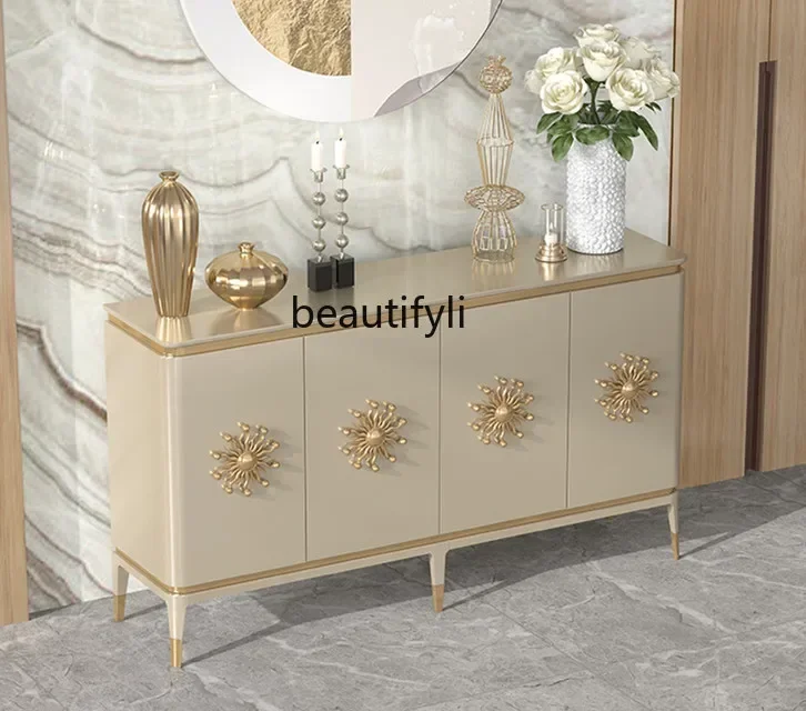 B178 Meal side locker American light luxury door cabinet champagne living room home decoration cabinet2936