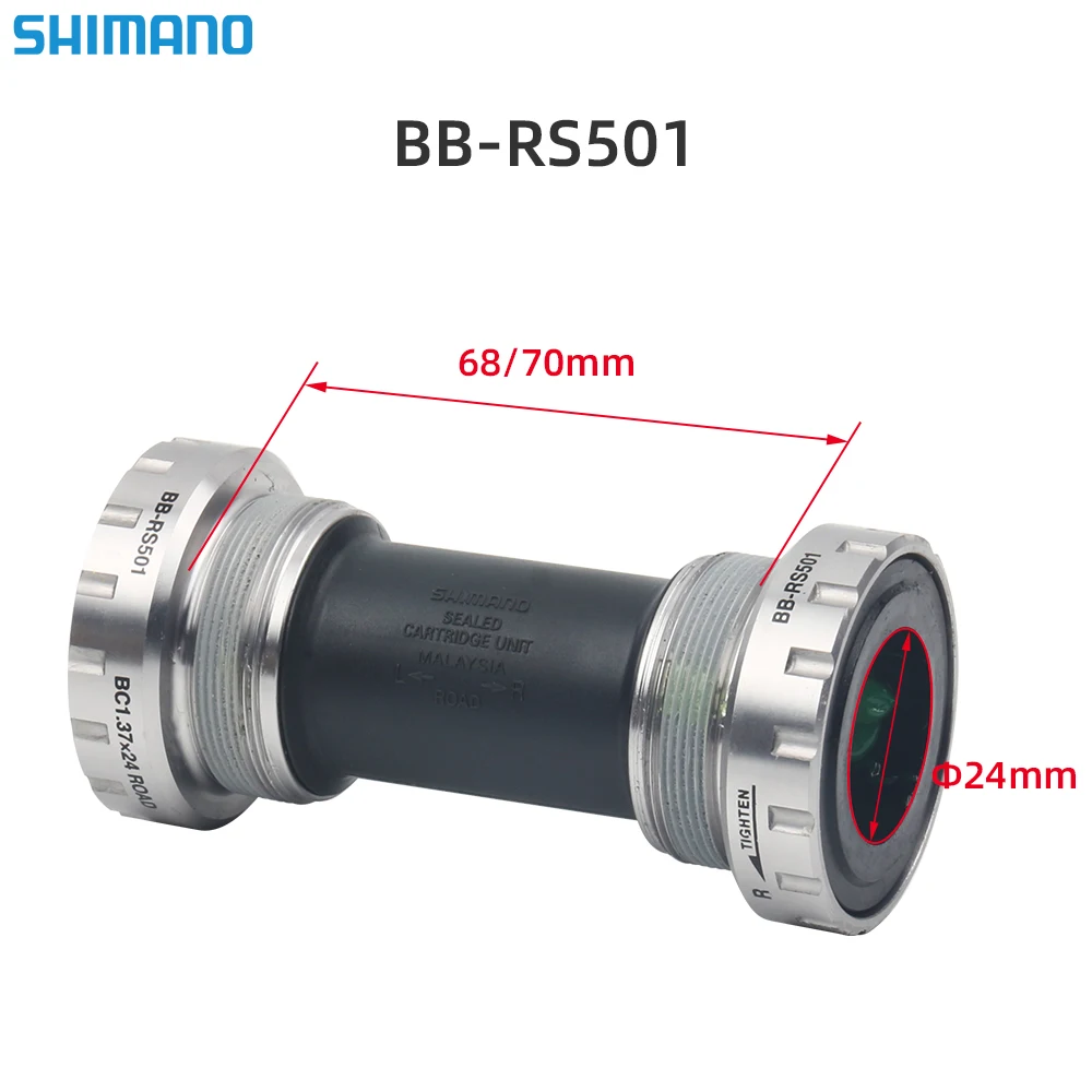 Shimano BB RS501 Rennrad-Innenlager BSA 68/70mm Speed Fahrrad-Zentralbauteil Hollowtech Untere Halterung 24mm – Detail 1