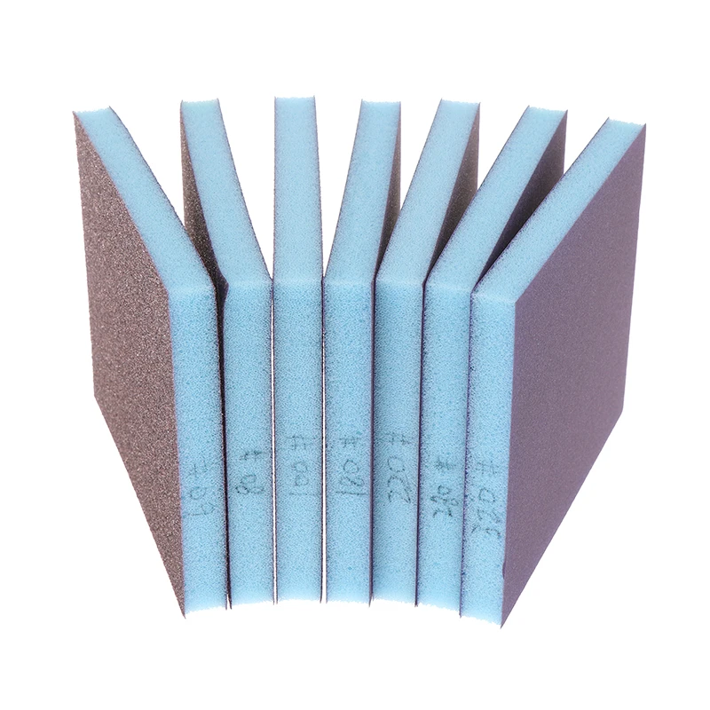 1/6PCS โลหะไม้ขัดเครื่องมือขัดฟองน้ําขัด 60-320 กรวดล้างทําความสะอาดได้และนํากลับมาใช้ใหม่เปียกแห้งบล็อกขัด