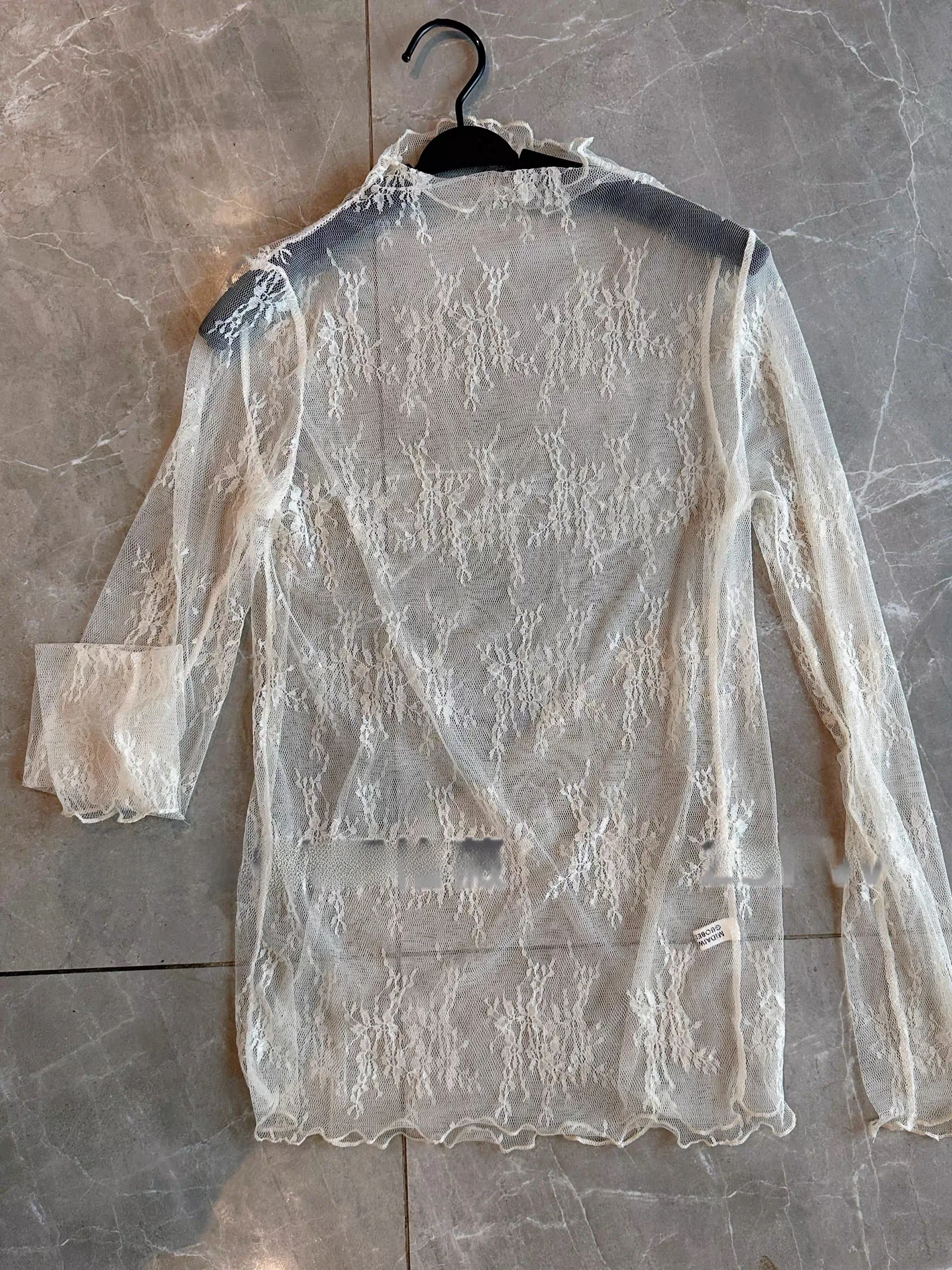 Camisa de encaje con cuello alto Gevi para mujer, camisa de red ultrafina para otoño e invierno, estilo elegante, manga larga, transpirable, para esquí
