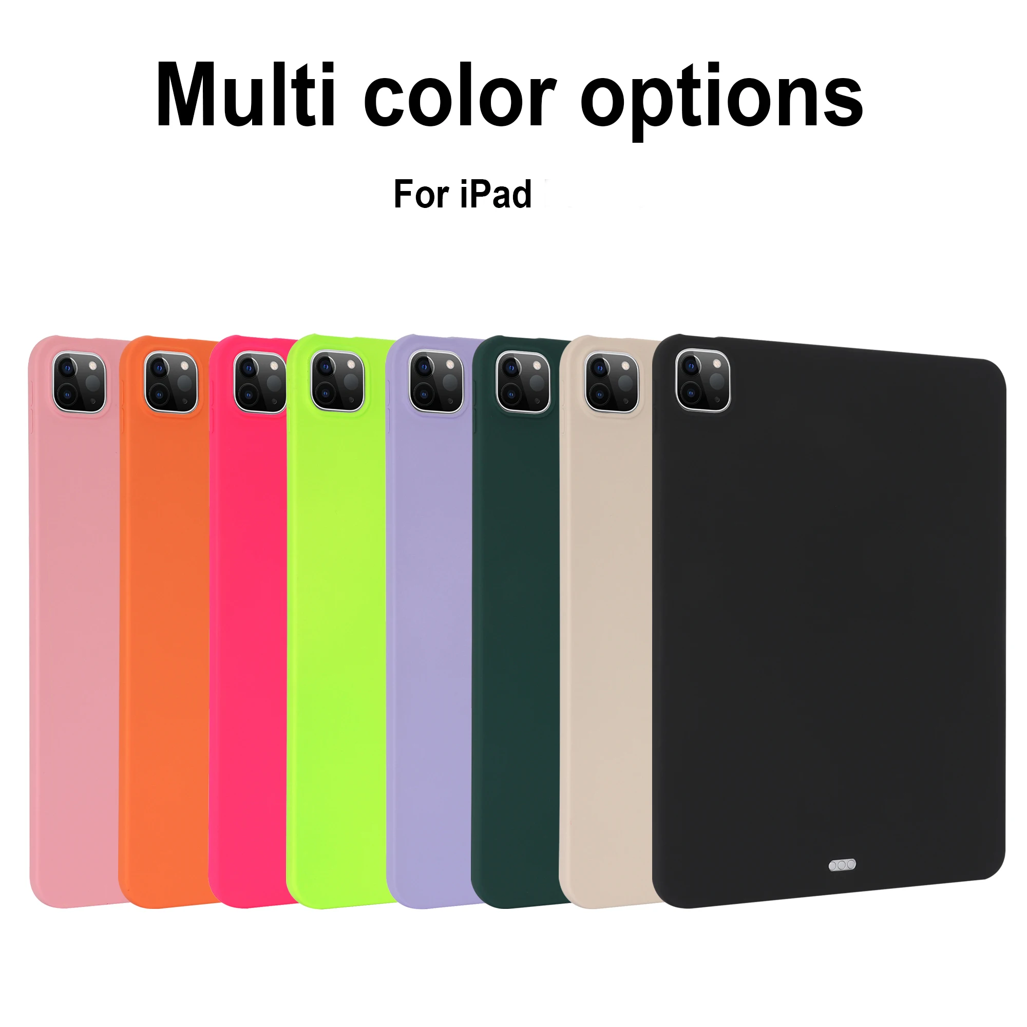 Soft and Flexible TPU Solid Color Shockproof Protective Tablet Cover Case for Ipad  5 6 10.2 10.9 11 Air 3 4 5 MIni 1 2 3 4 5 6