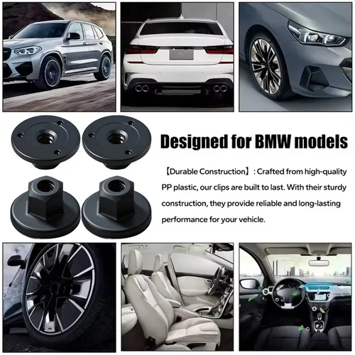 Imagen 2 del producto Clip de tuerca de ojal arqueado para chasis de plástico negro para BMW X3 X5 X6, retenedor de escudo inferior, tornillo autorroscante, tuerca de ojal de sujeción