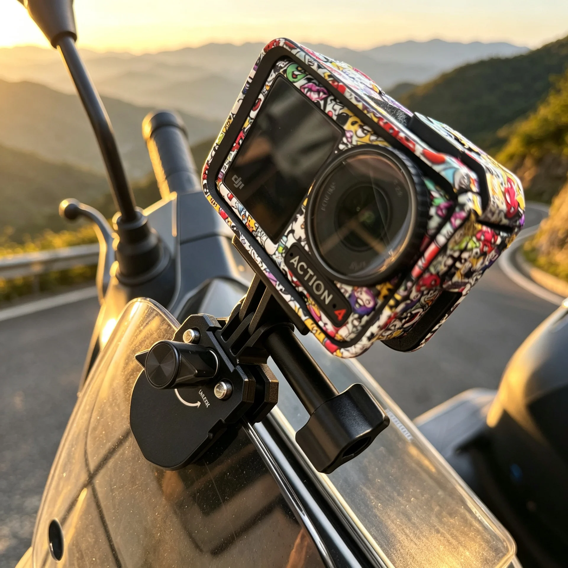 Aluminum Alloy Motorcycle Windshield Clip Mount for Insta360 X4 Ace Pro 2 DJI Action 5 Pro 4 3 GoPro 13 12 Camera Accessories