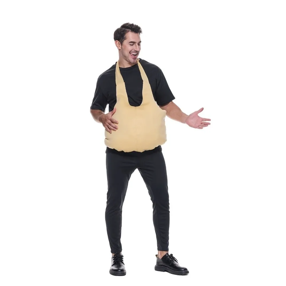Realistic Fake Belly and Butt Pads Big Stomach Unisex Padded Fake Belly Props Stuffer Funny Christmas Costume Props Halloween
