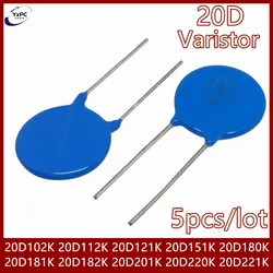 Piezoresistor 5 piezas Varistor 20D201K 20D220K 20D221K 20D102K 20D112K 20D121K 20D151K 20D180K 20D181K 20D182K