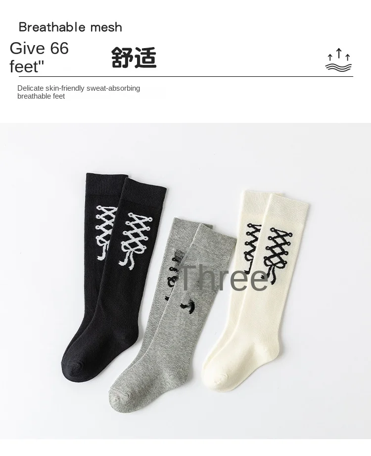 3 Paar kniehohe Slouch-Socken für Mädchen, schwarz, weiß, grau, Schleife, Frühling, stapelbare Strumpfhosen für Kinder von 3–12 Jahren, lässige Schulsocken – Detail 8