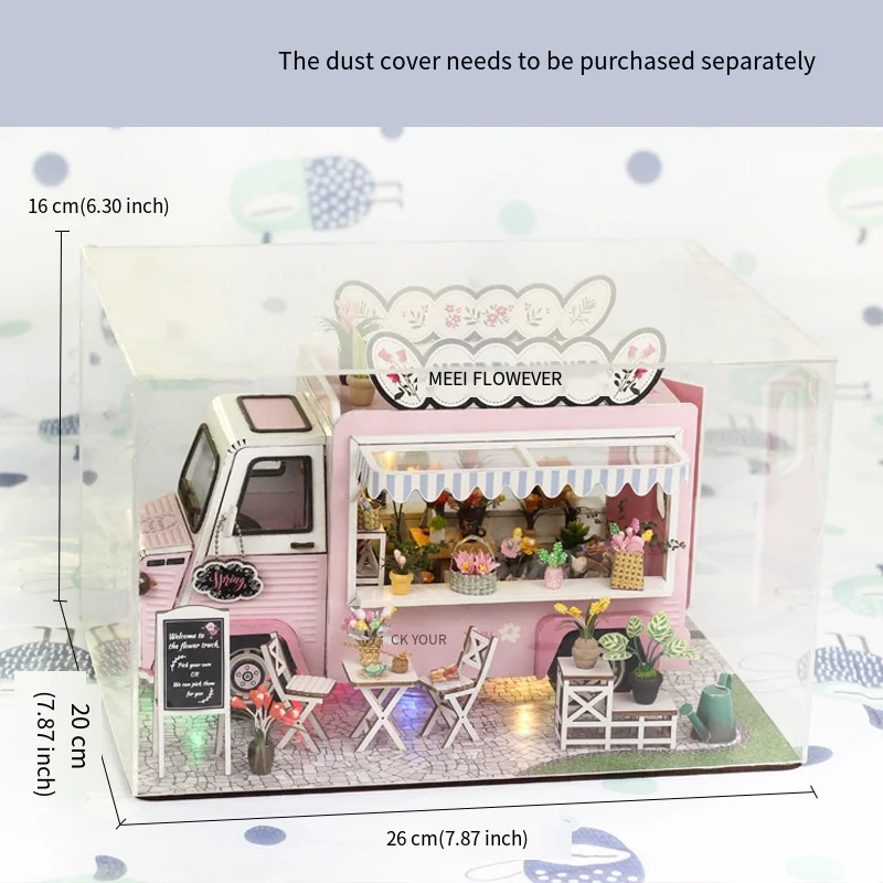 2025 حار لتقوم بها بنفسك خشبية مصغرة زهرة متجر أطقم منمذجة-اليدوية تجميع ديكور لعبة الإبداعية الحرفية هدية للديكور المنزل #4