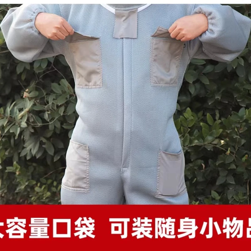 One-Piece 3D Breathable Mesh Beekeeping Suit Comfortable to Wear Sting-Resistant and Breathable for Outdoor Beekeeping