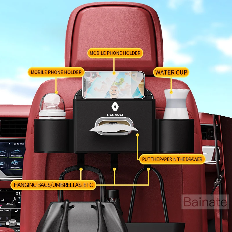 Для Renault Scenic Clio Laguna Kangoo Fluence Megane талисман Twingo Kaptur Duster спинка автомобильного сиденья многофункциональный ящик для хранения Для Renault Scenic Clio Laguna Kangoo Fluence Megane талисман Twingo Kaptur Duster спинка автомобильного сиденья многофункциональный ящик для хранения