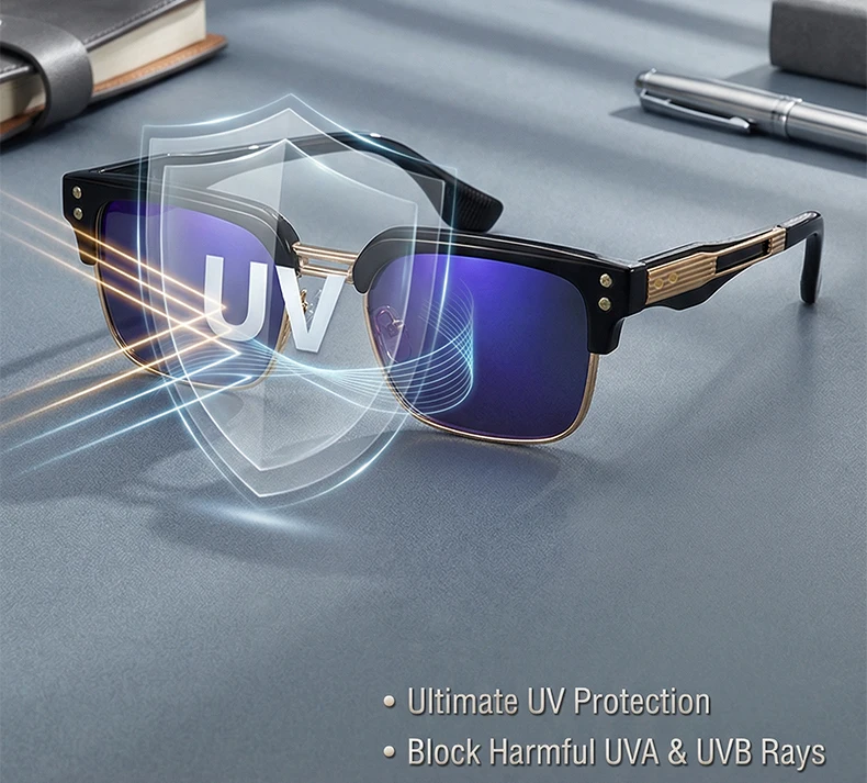 Retro Quadratische Punk-Sonnenbrille für Herren 2026 Luxus Designer Vintage Farbwechselnde Fahr-Steampunk-Sonnenbrille für Männer Eyewear Shades – Detail 2