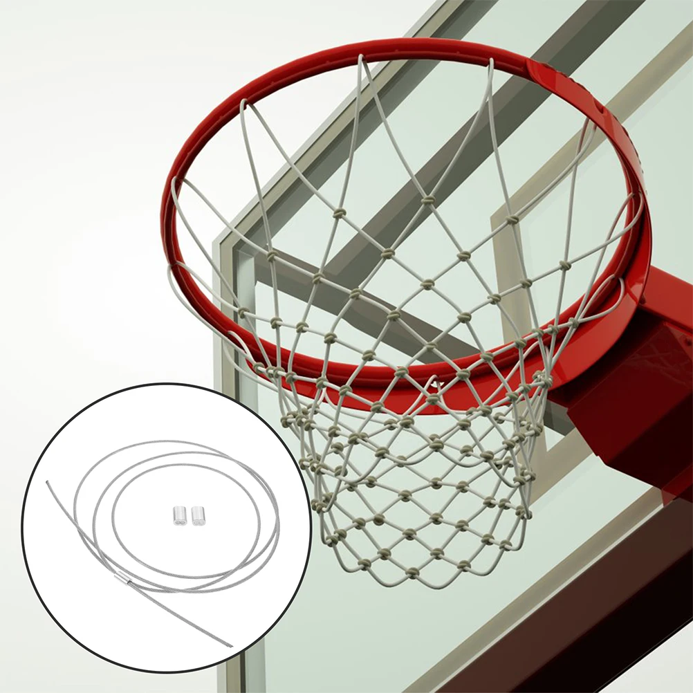 4 Pcs Basketball Frame Thread Rope Nets Silver Steel Wire Replacement Threading Durable Hoop Net String Fixing Cord Basketball