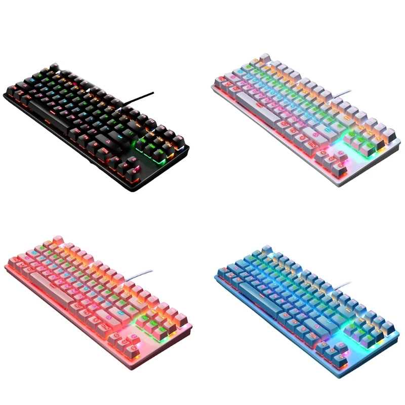 

Mechanical Gaming Keyboard,87 for Key Blue Switches Anti-Ghosting RGB Breath Bac