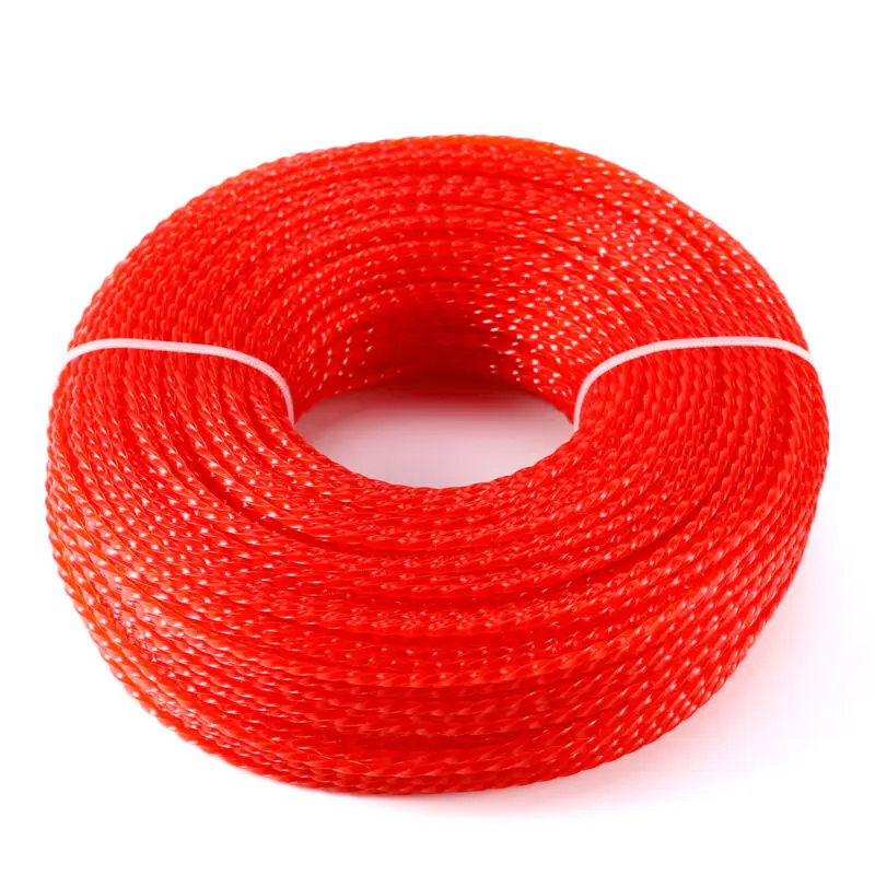 Reliable Nylon Line Wire for Trimmer, 2 4mm*100m, Red Color, Easy Installation, Suitable for Light Manual Electric Trimmer