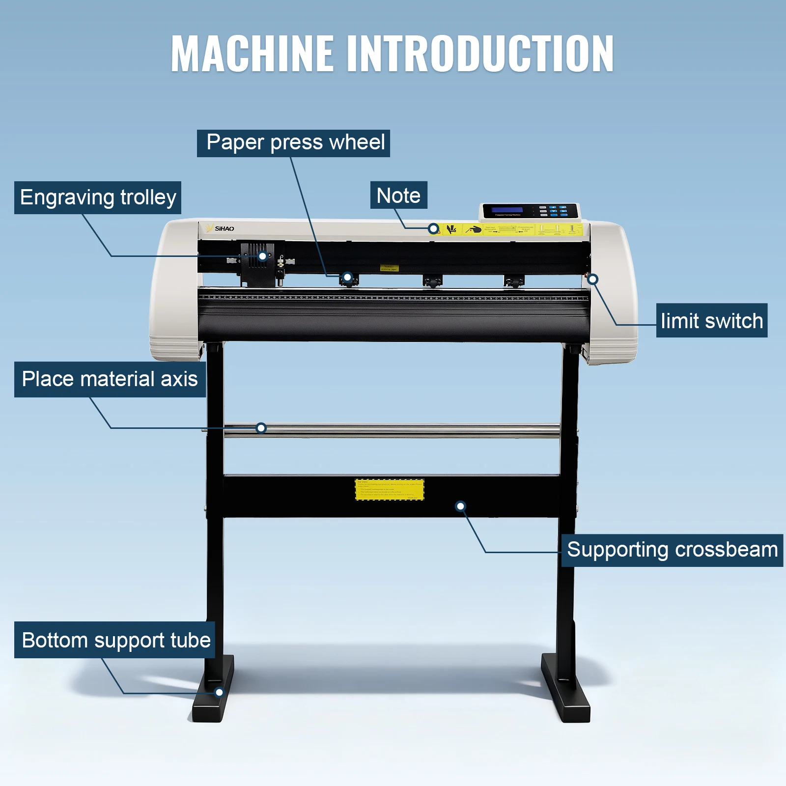 SIHAO Vinyl Cutting Plotter Cutter Edge Scanning Engraving Machine Supports USB Interface Maximum Size of 380/600/800/1200mm