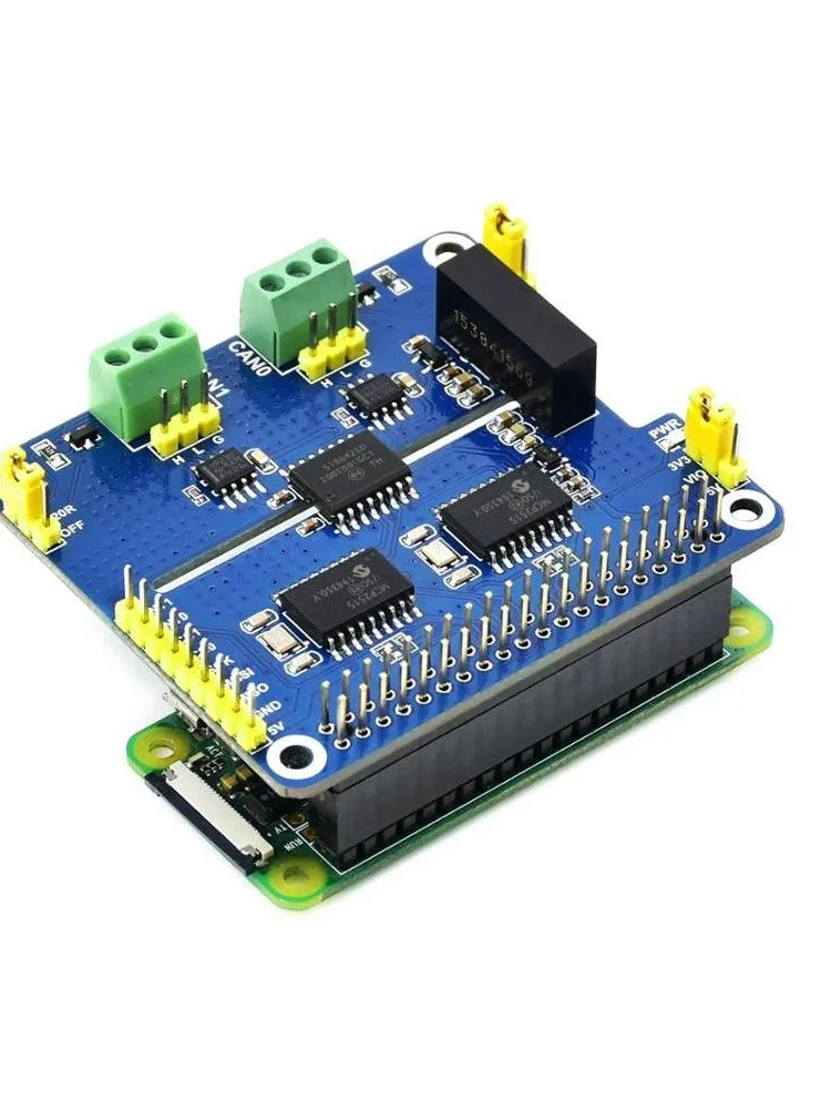 Waveshare 2-kanałowy izolowany rozszerzalny moduł CAN HAT dla Raspberry Pi, rozwiązanie z dwoma chipami, Canbus dla Raspberry Pi 5/4B/3B — zdjęcie produktu 7